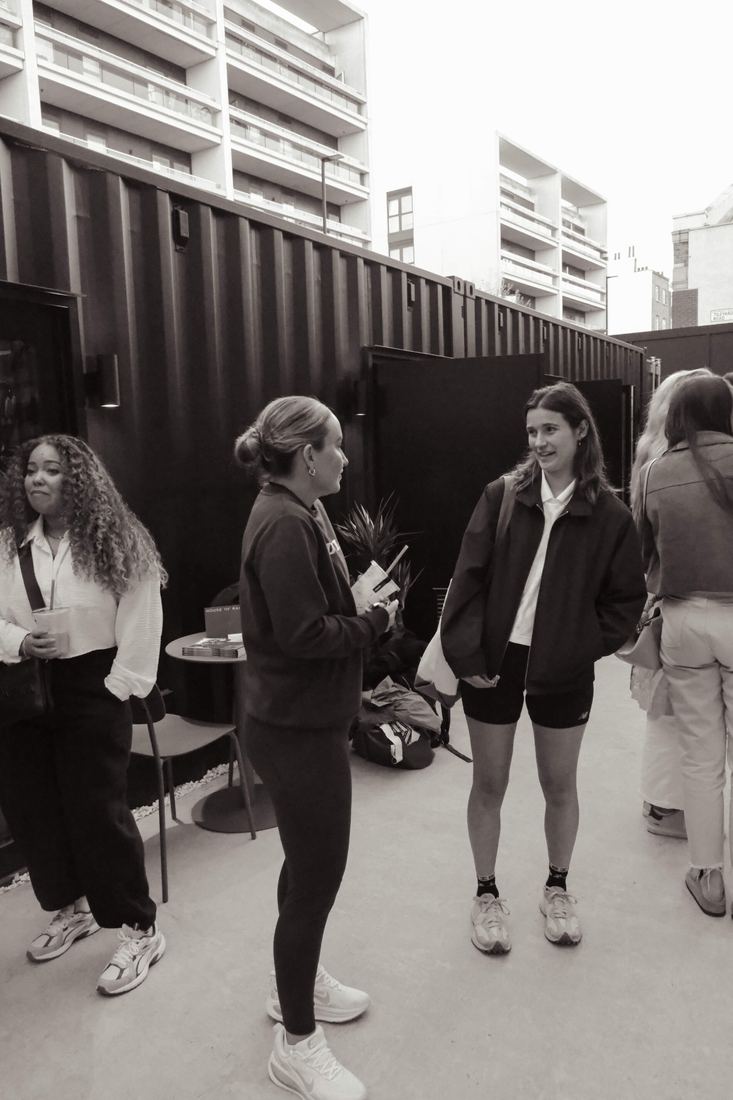Players talking after their match